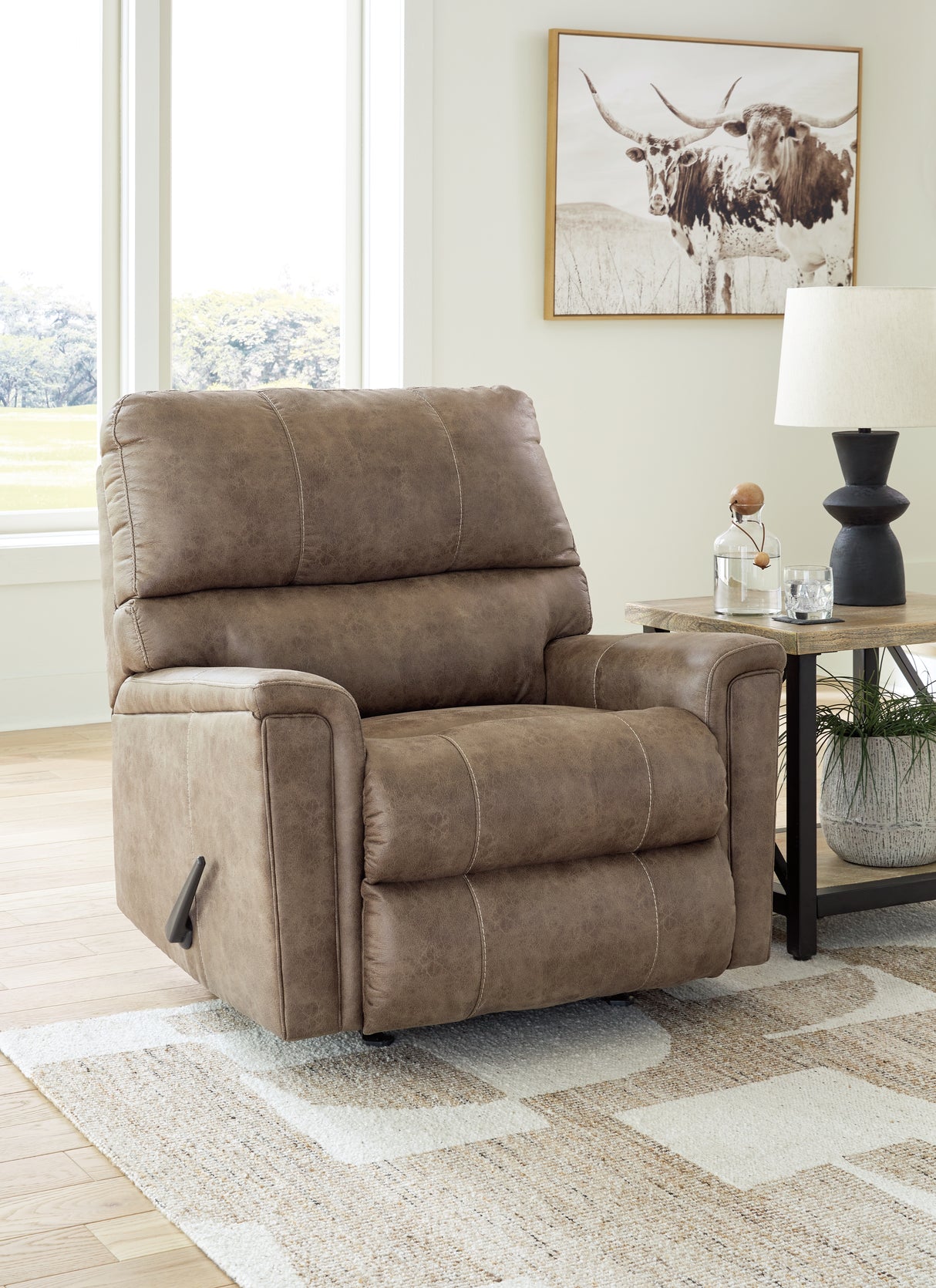Nashville Furniture Outlets - Ashley Furniture - Navi Living Room - Rocker Recliner / Fossil - 9400425