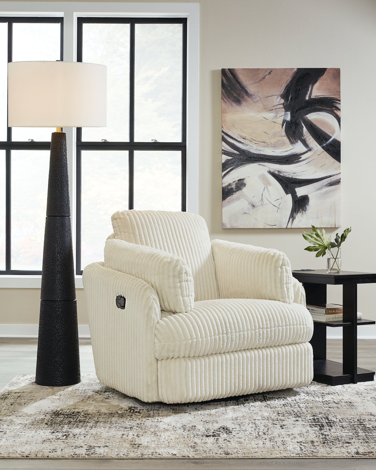 Nashville Furniture Outlets - Ashley Furniture - Tie-Breaker Living Room - Swivel Glider Recliner / Ivory - 9490261