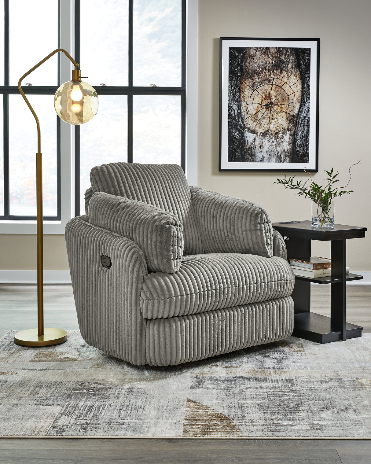 Nashville Furniture Outlets - Ashley Furniture - Tie-Breaker Living Room - Swivel Glider Recliner / Fog - 9490361