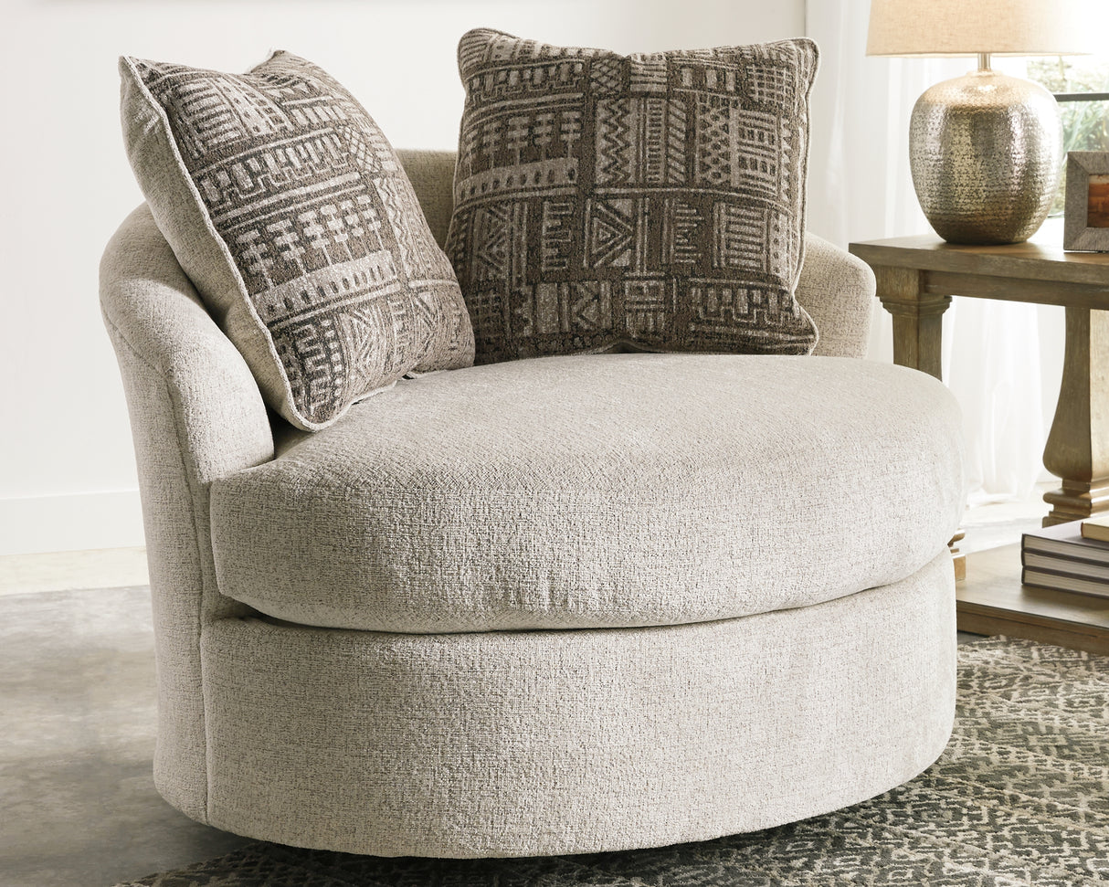 Nashville Furniture Outlets - Ashley Furniture - Soletren Living Room - Swivel Accent Chair / Stone - 9510444