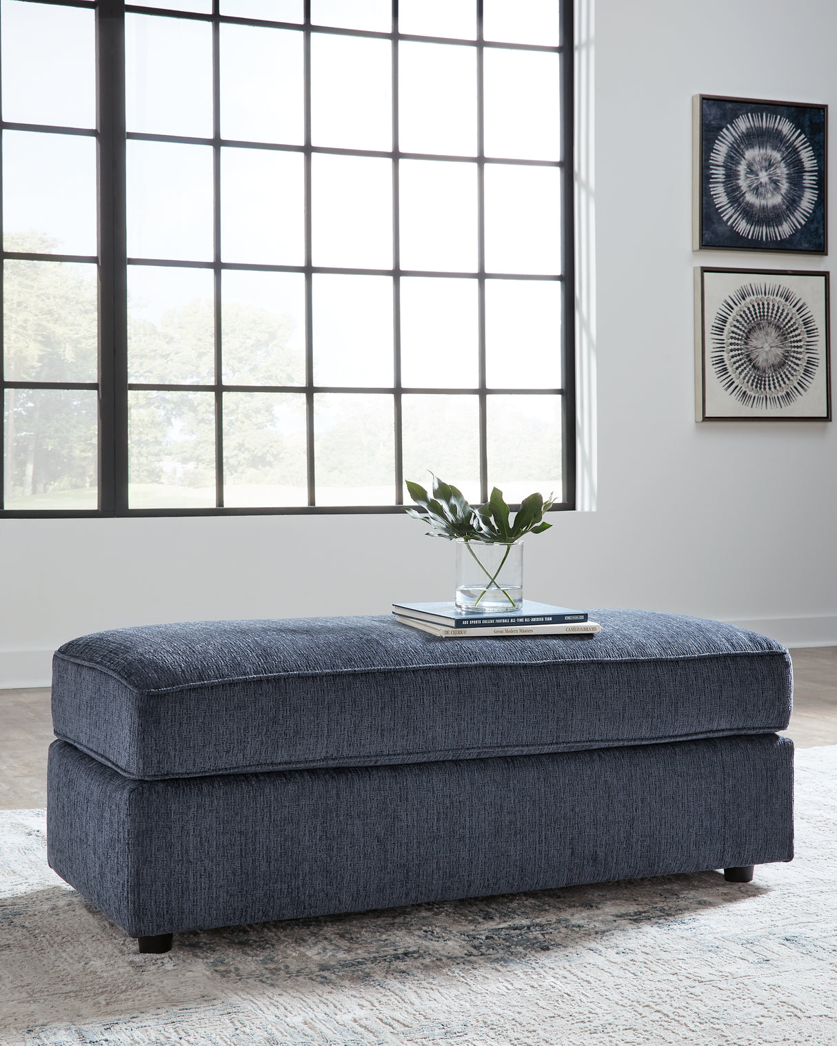 Nashville Furniture Outlets - Ashley Furniture - Albar Place Living Room - Oversized Accent Ottoman / Cobalt - 9530208