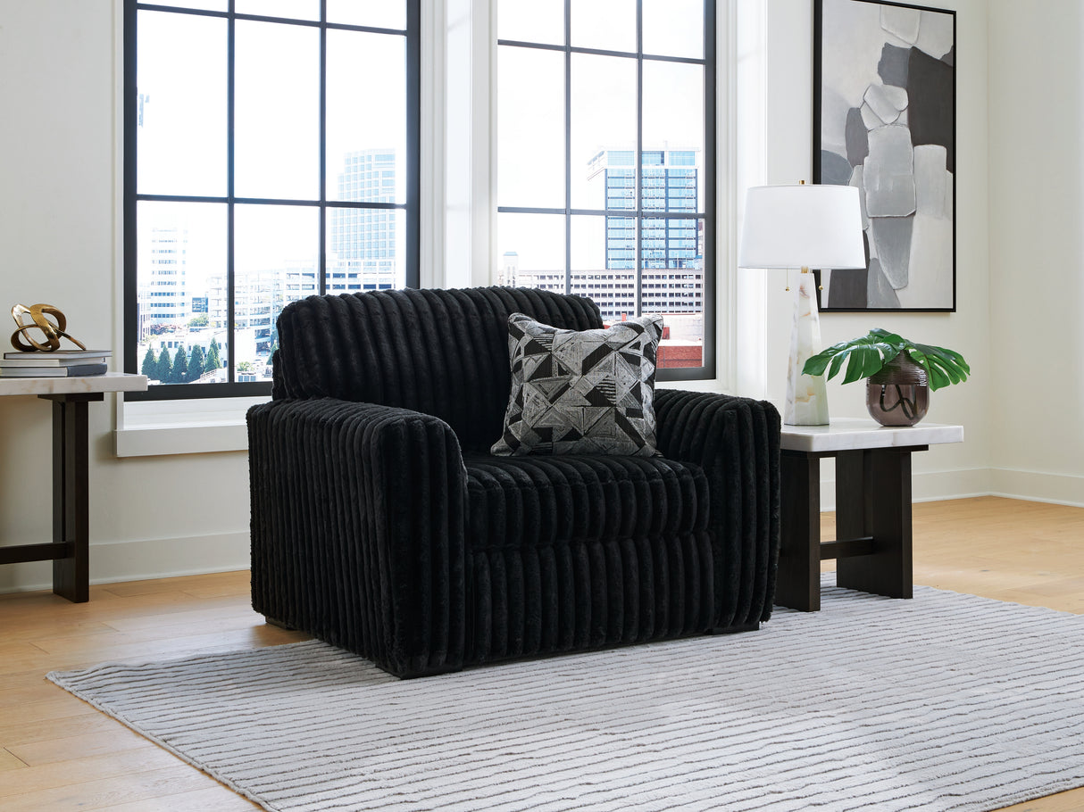 Nashville Furniture Outlets - Ashley Furniture - Midnight-Madness Living Room - Chair and a Half / Onyx - 9810323