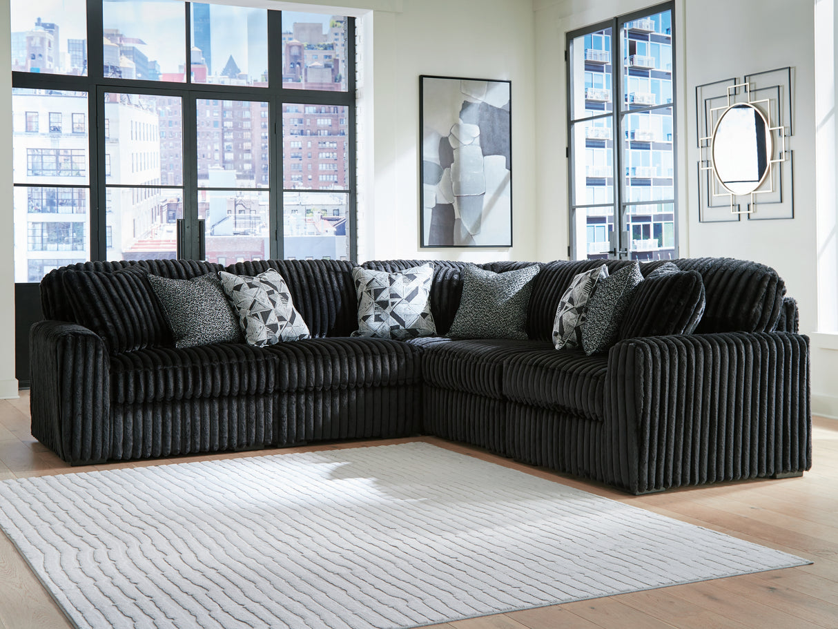 Nashville Furniture Outlets - Ashley Furniture - Midnight-Madness Sectional - RAF 5-Piece Sectional / Onyx - 98103S26