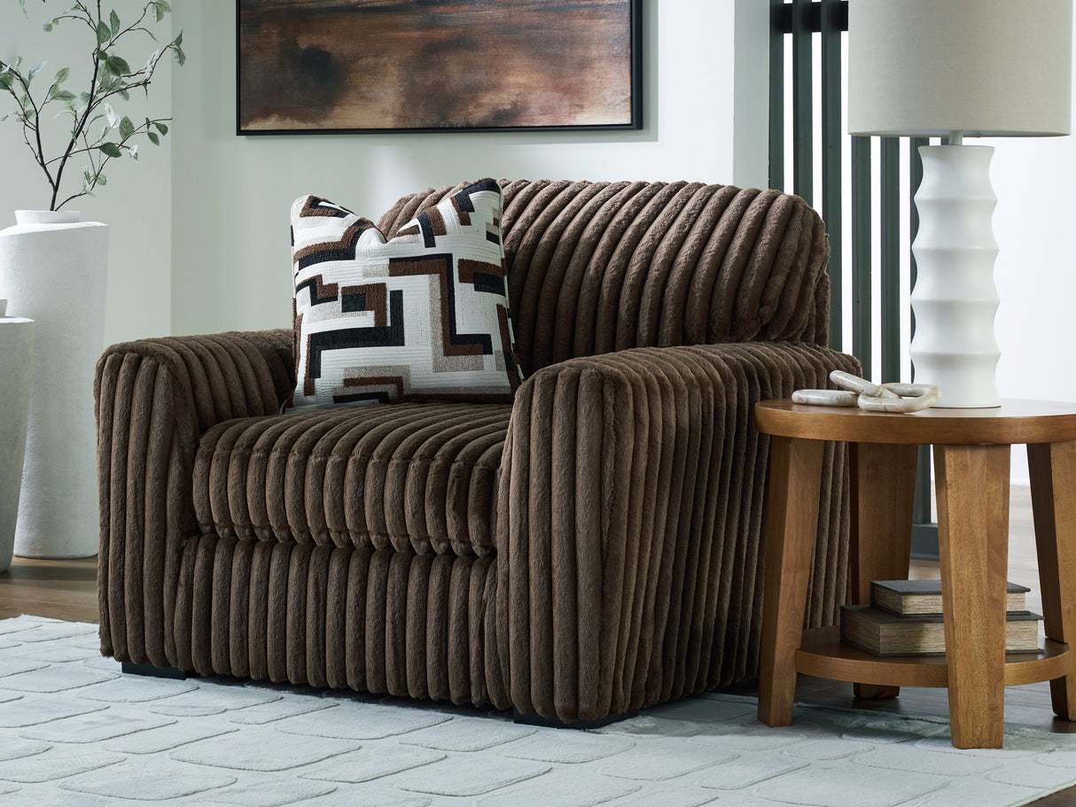 Nashville Furniture Outlets - Ashley Furniture - Midnight-Madness Living Room - Chair and a Half / Chocolate - 9810423