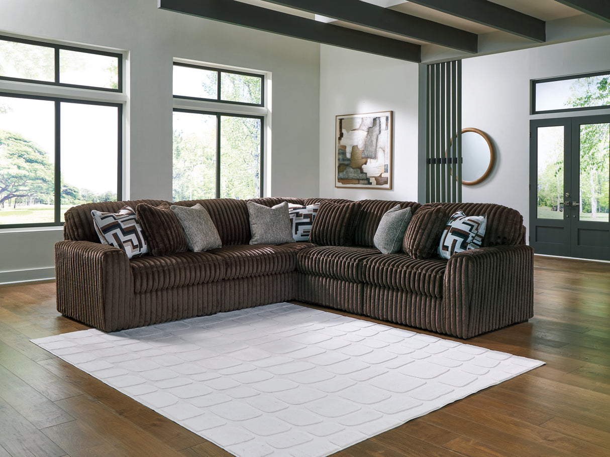 Nashville Furniture Outlets - Ashley Furniture - Midnight-Madness Sectional - RAF 5-Piece Sectional / Chocolate - 98104S26
