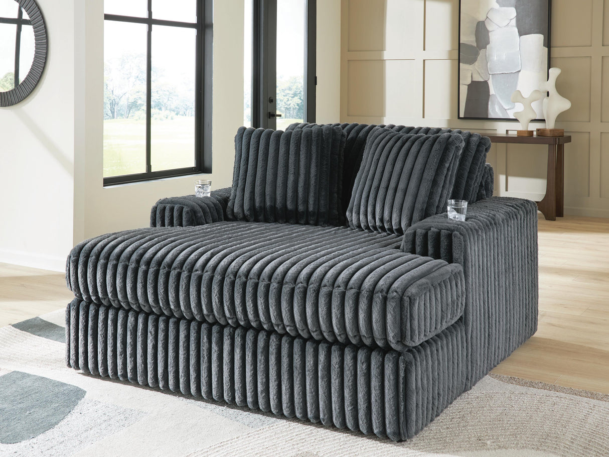 Nashville Furniture Outlets - Ashley Furniture - Midnight-Madness Living Room - Oversized Chaise / Gunmetal - 9810515