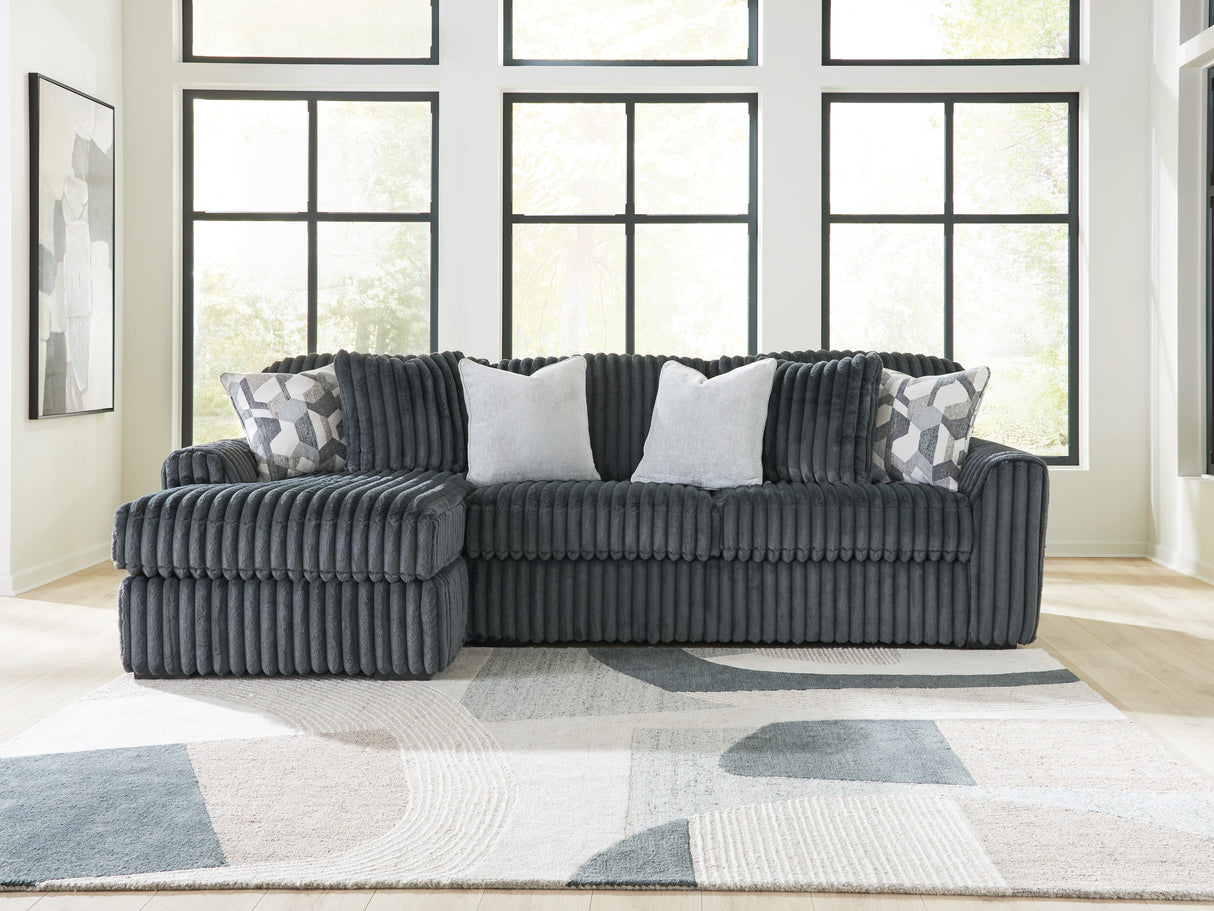 Nashville Furniture Outlets - Ashley Furniture - Midnight-Madness Sectional - RAF 2-Piece Sectional Sofa Chaise / Gunmetal - 98105S4