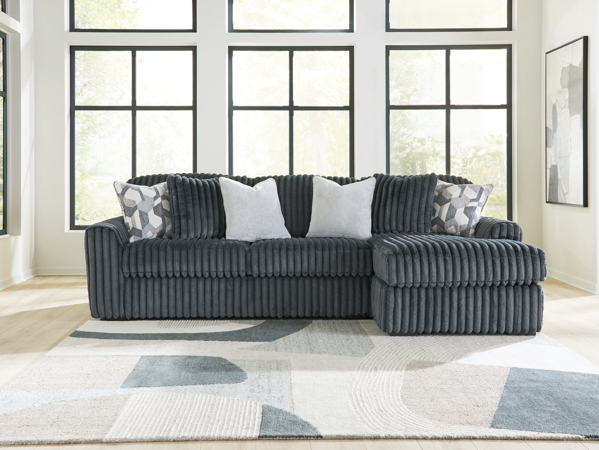 Nashville Furniture Outlets - Ashley Furniture - Midnight-Madness Sectional - LAF 2-Piece Sectional Sofa Chaise / Gunmetal - 98105S3