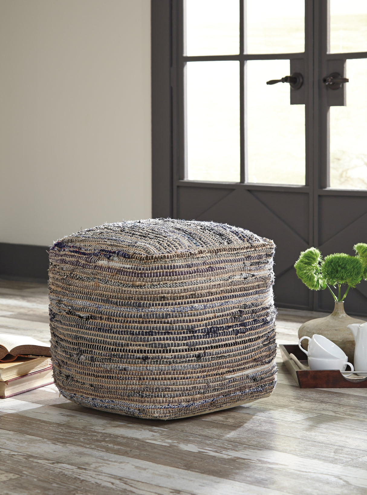 Nashville Furniture Outlets - Ashley Furniture - Absalom Pouf - Pouf / Denim - A1000550