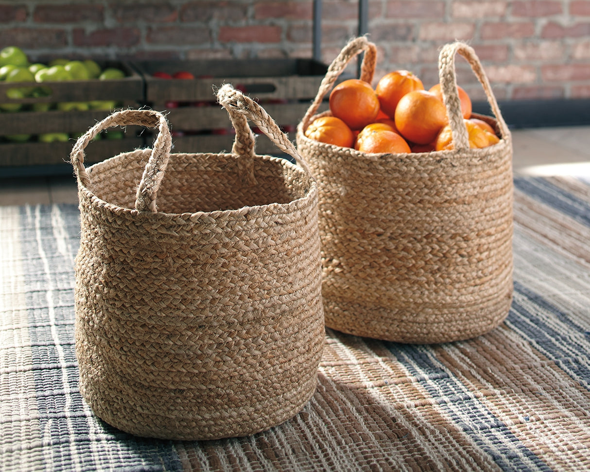 Nashville Furniture Outlets - Ashley Furniture - Brayton Basket - Basket Set (Set of 2) / Natural - A2000094