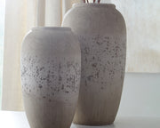 Nashville Furniture Outlets - Ashley Furniture - Dimitra Vase - Vase Set (Set of 2) / Brown/Cream - A2000110
