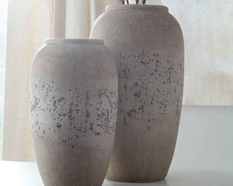 Nashville Furniture Outlets - Ashley Furniture - Dimitra Vase - Vase Set (Set of 2) / Brown/Cream - A2000110