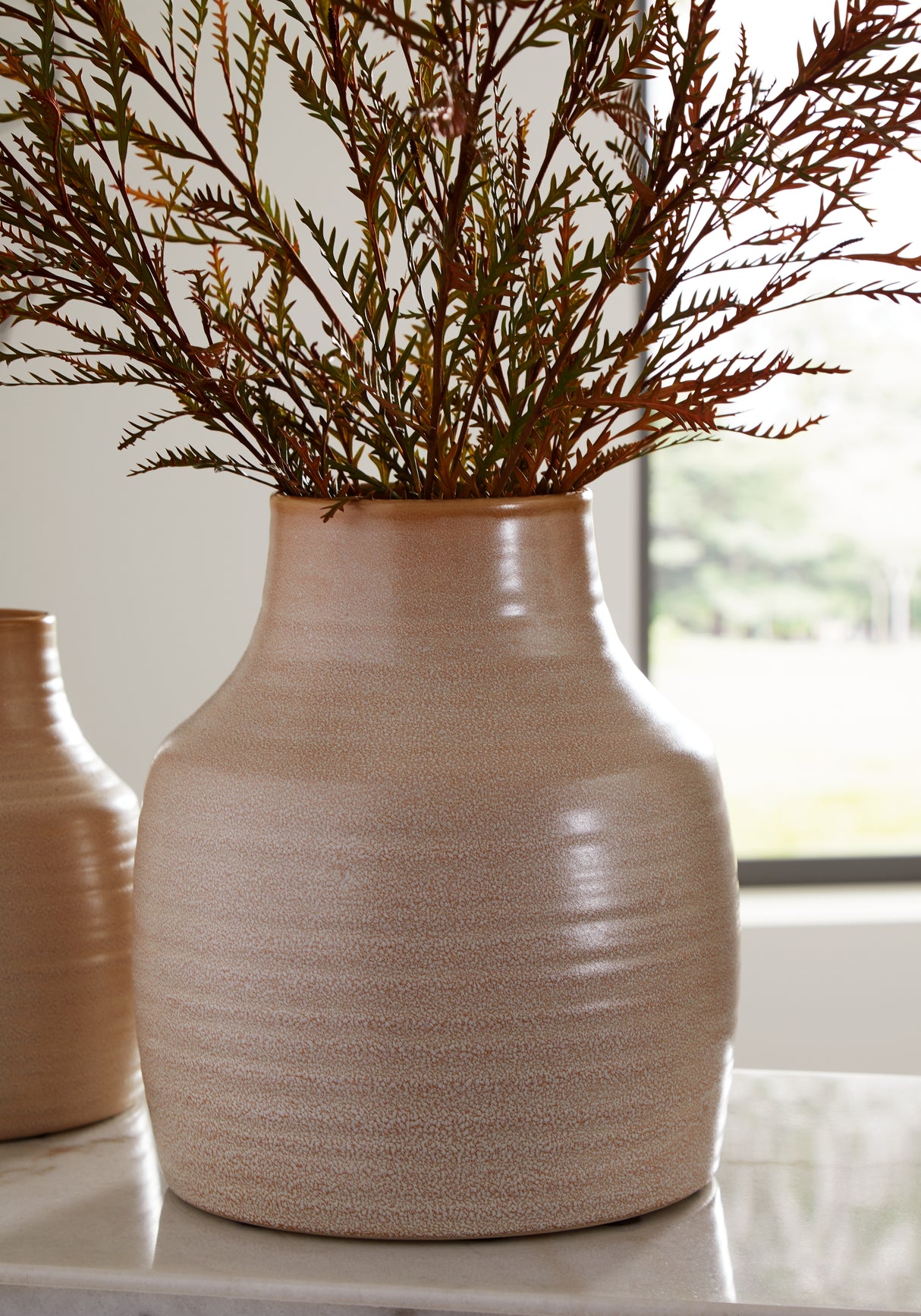 Nashville Furniture Outlets - Ashley Furniture - Millcott Vase - Vase (2/CS) / Tan - A2000582