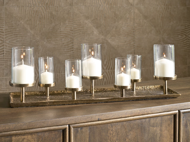Nashville Furniture Outlets - Ashley Furniture - Wallmond Candle Holder - Candle Holder / Antique Brass Finish - A2000820