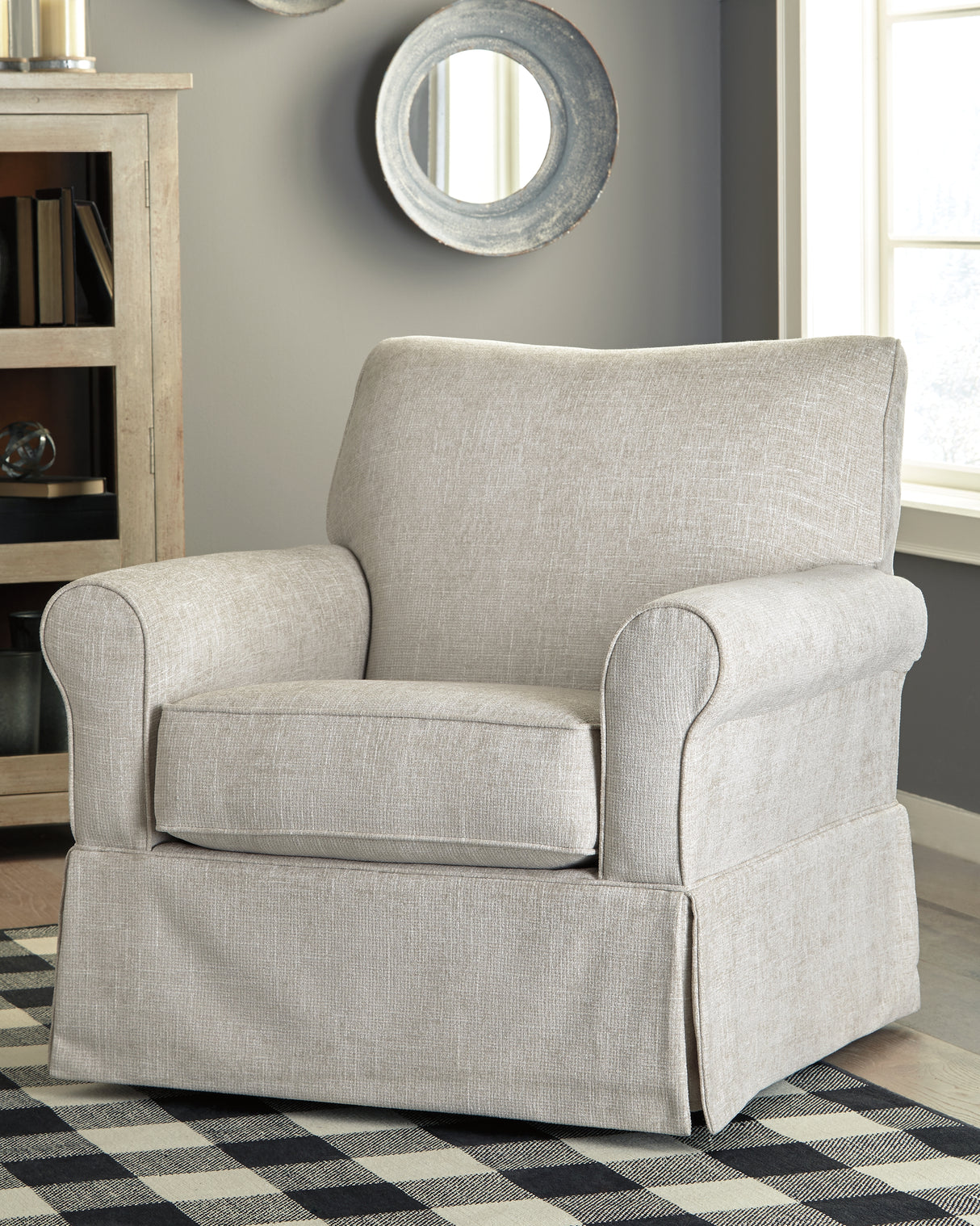 Nashville Furniture Outlets - Ashley Furniture - Searcy Accent Chair - Swivel Glider Accent Chair / Quartz - A3000006