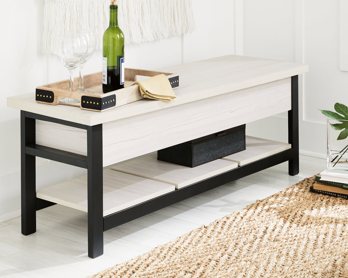 Nashville Furniture Outlets - Ashley Furniture - Rhyson Storage Bench - Storage Bench / White / 48"W x 16"D x 18"H - A3000312