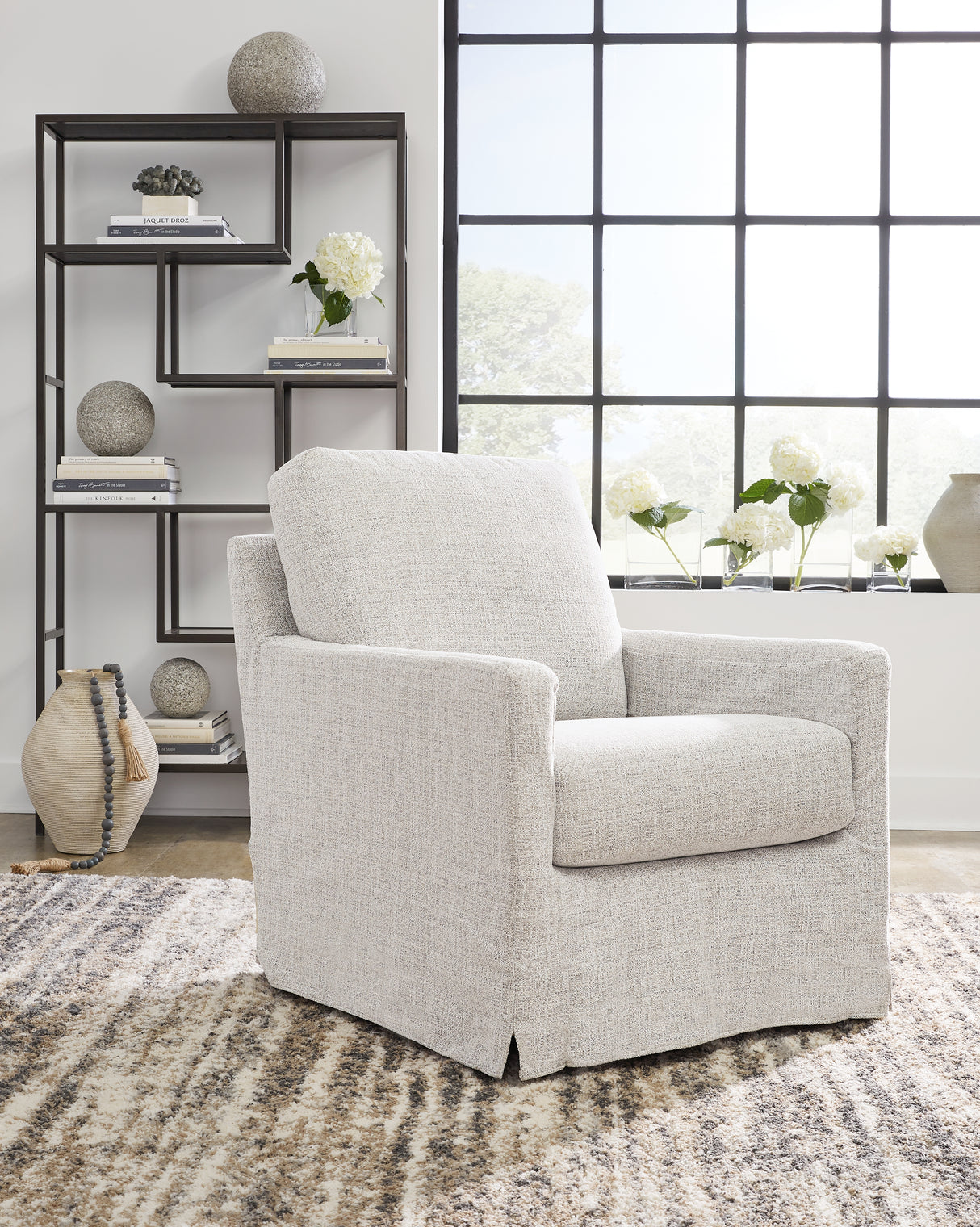 Nashville Furniture Outlets - Ashley Furniture - Nenana Next-Gen Nuvella Swivel Glider Accent Chair - Swivel Glider Accent Chair / Denim - A3000646