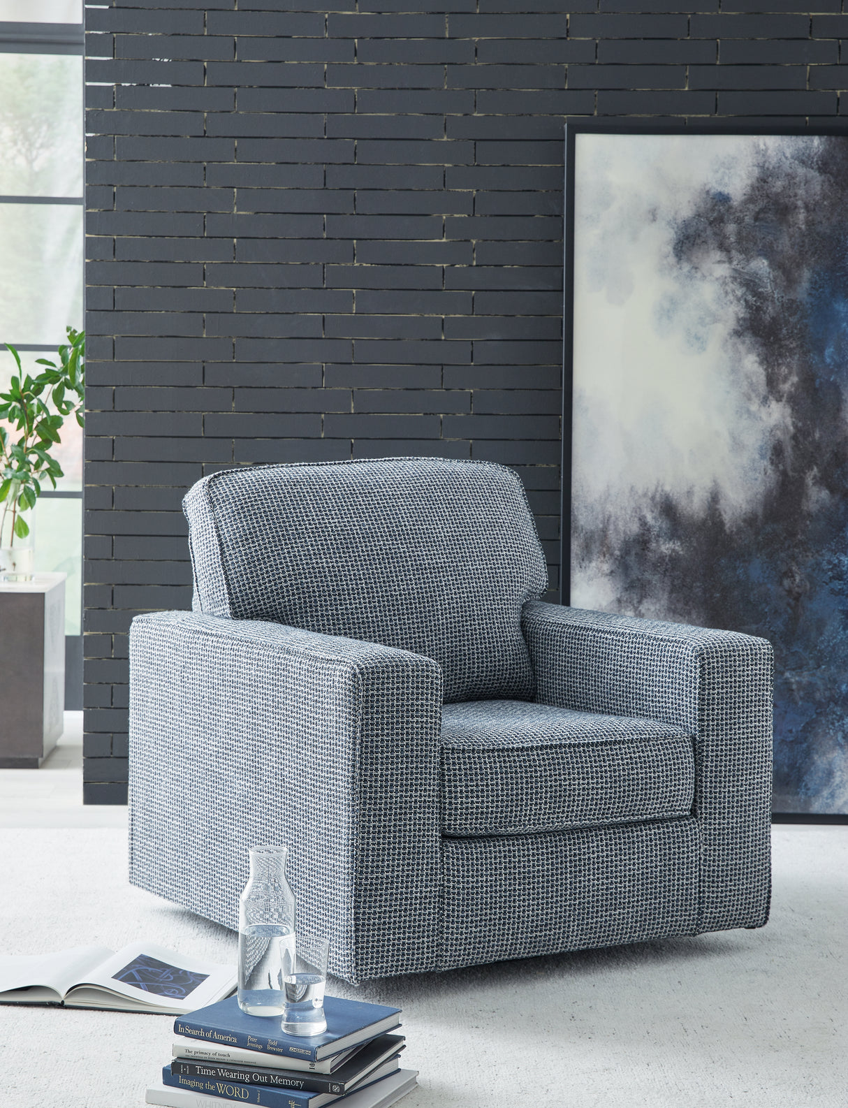 Nashville Furniture Outlets - Ashley Furniture - Olwenburg Swivel Accent Chair - Swivel Accent Chair / Denim - A3000652