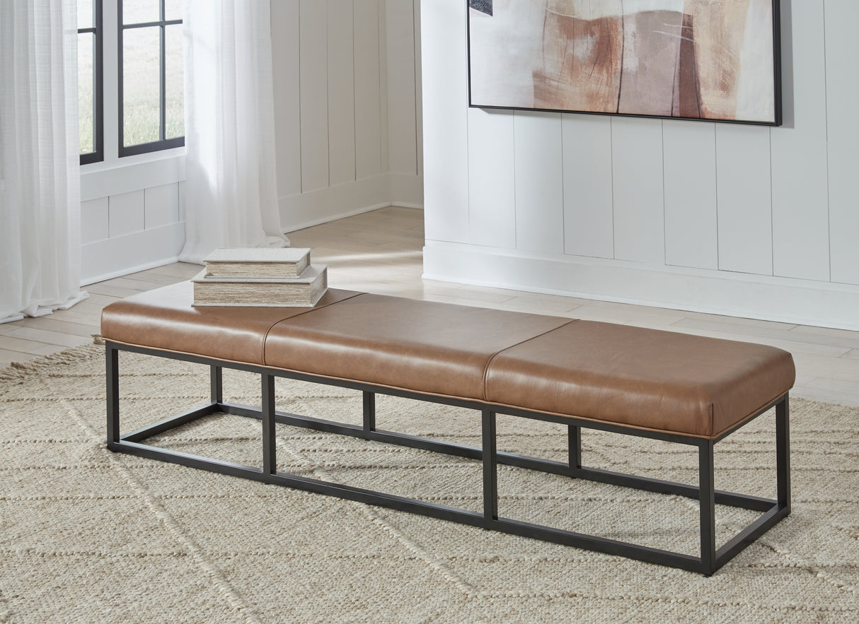 Nashville Furniture Outlets - Ashley Furniture - Joston Accent Bench - Accent Bench / Caramel / 71"W x 19"D x 16"H - A3000693