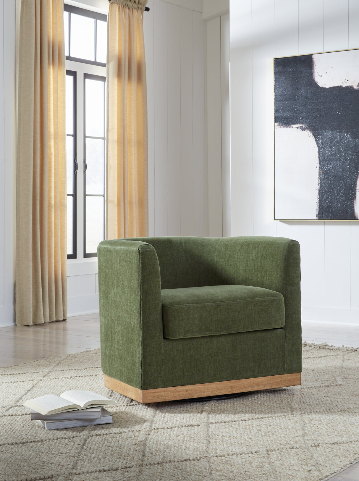 Nashville Furniture Outlets - Ashley Furniture - Jersonlow Swivel Accent Chair - Swivel Accent Chair / Forest Green - A3000696