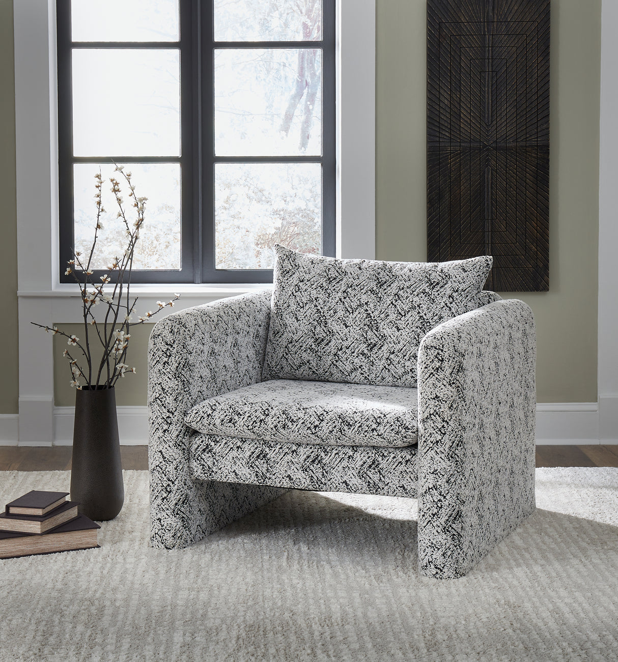 Nashville Furniture Outlets - Ashley Furniture - Kenbell Accent Chair - Accent Chair / Black/White - A3000705