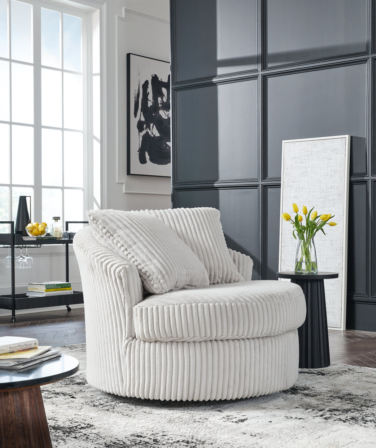 Nashville Furniture Outlets - Ashley Furniture - Gramwell Swivel Accent Chair - Swivel Accent Chair / Alloy - A3000724