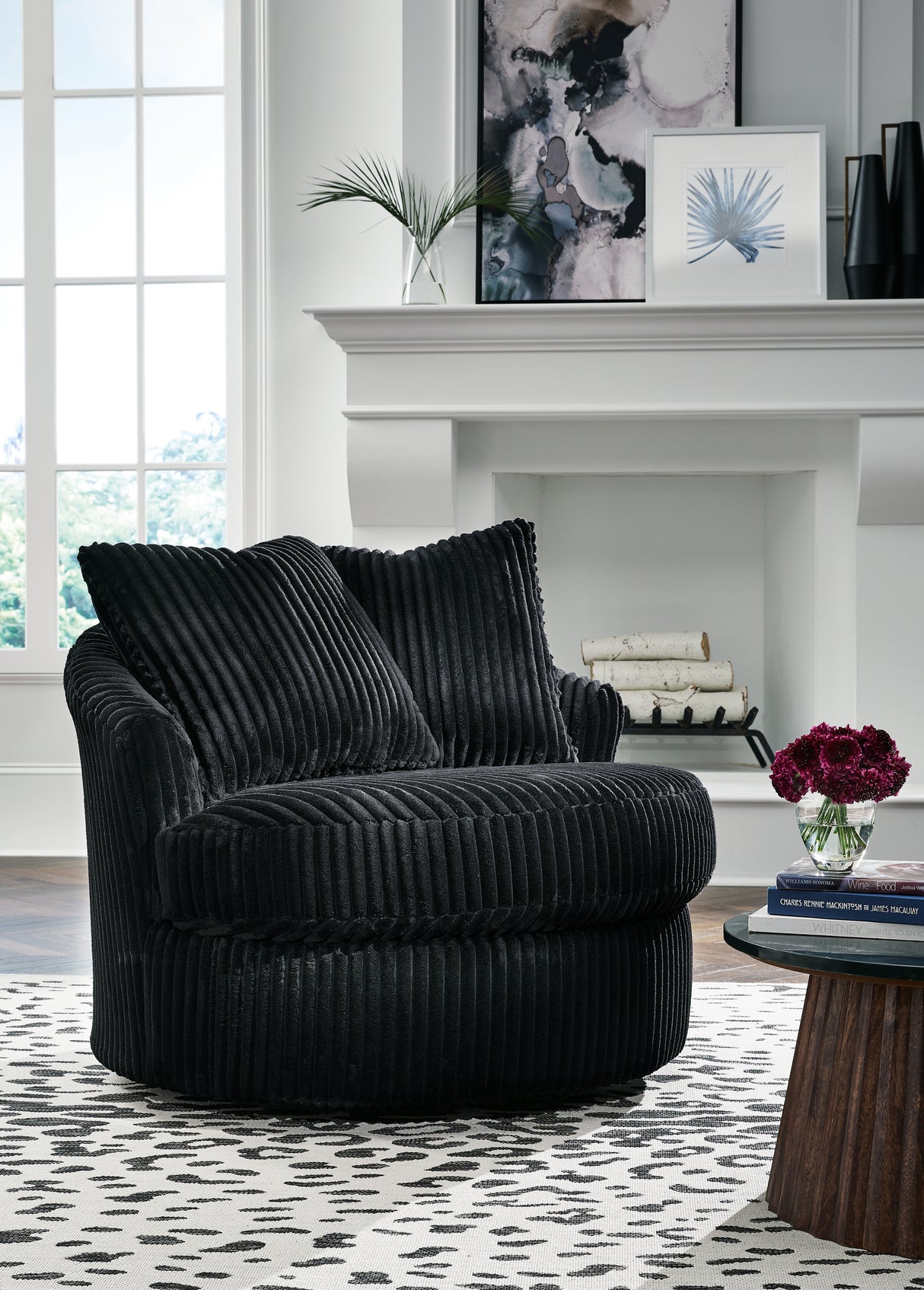 Nashville Furniture Outlets - Ashley Furniture - Gramwell Swivel Accent Chair - Swivel Accent Chair / Onyx - A3000725