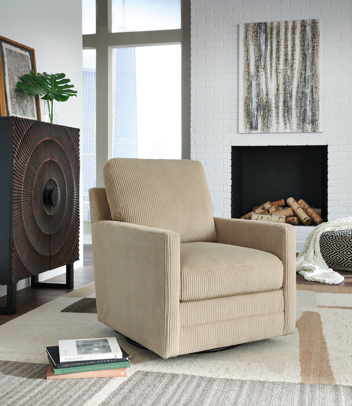 Nashville Furniture Outlets - Ashley Furniture - Icaman Swivel Accent Chair - Swivel Accent Chair / Sand - A3000728