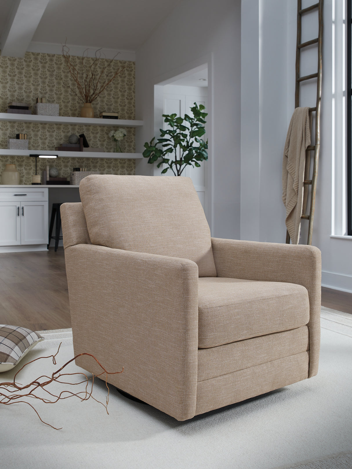 Nashville Furniture Outlets - Ashley Furniture - Freybourne Next-Gen Nuvella Swivel Accent Chair - Swivel Accent Chair / Twill - A3000736