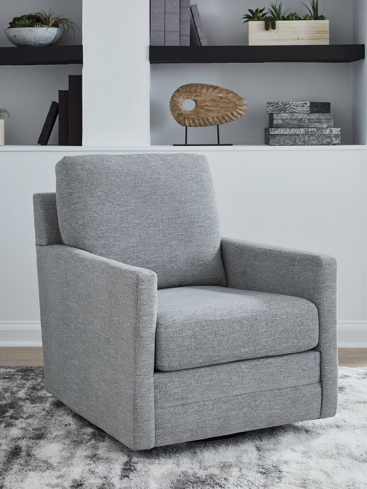 Nashville Furniture Outlets - Ashley Furniture - Freybourne Next-Gen Nuvella Swivel Accent Chair - Swivel Accent Chair / Pewter - A3000737