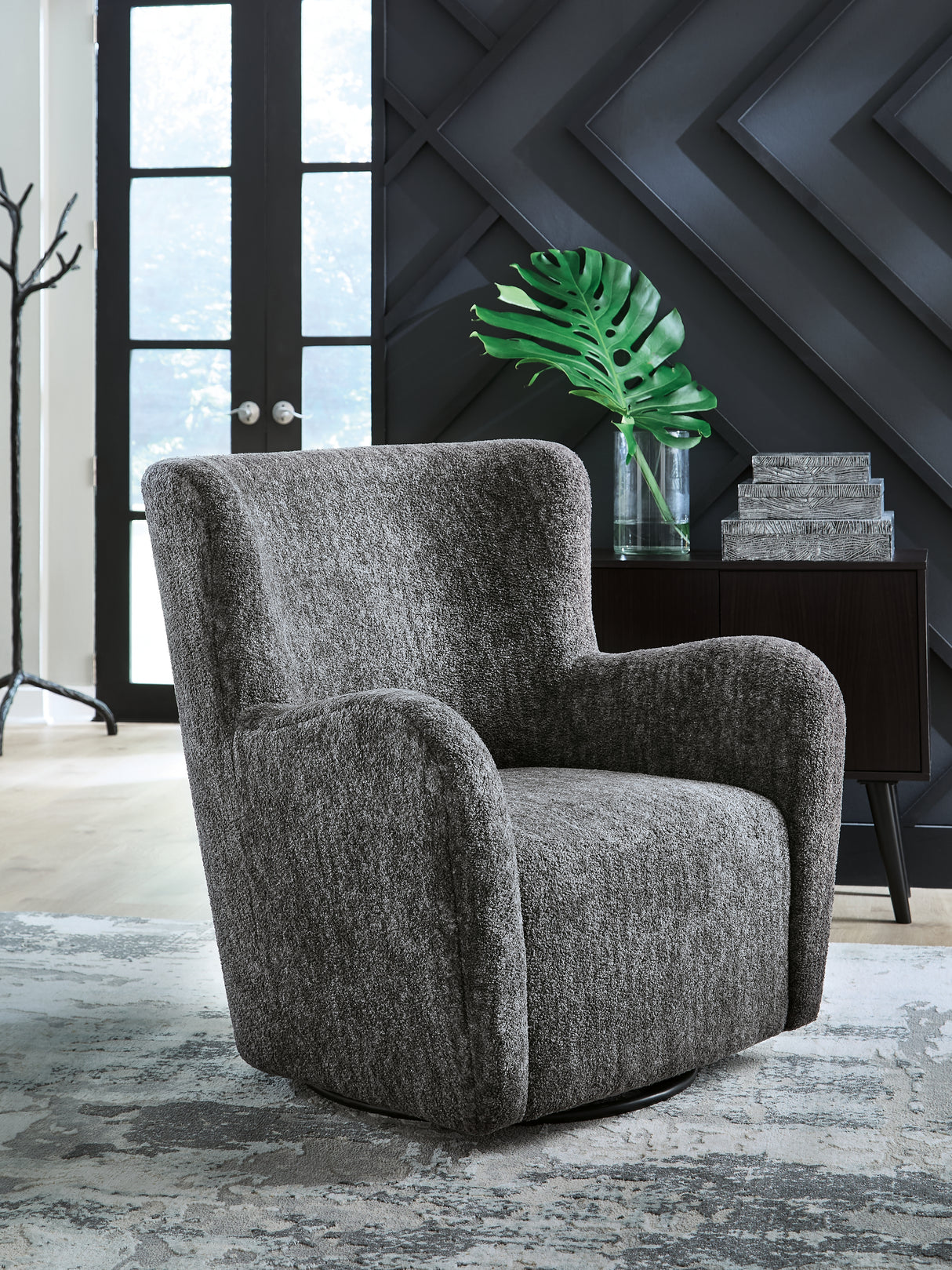 Nashville Furniture Outlets - Ashley Furniture - Rowenburg Swivel Glider Accent Chair - Swivel Glider Accent Chair / Heather Charcoal - A3000796