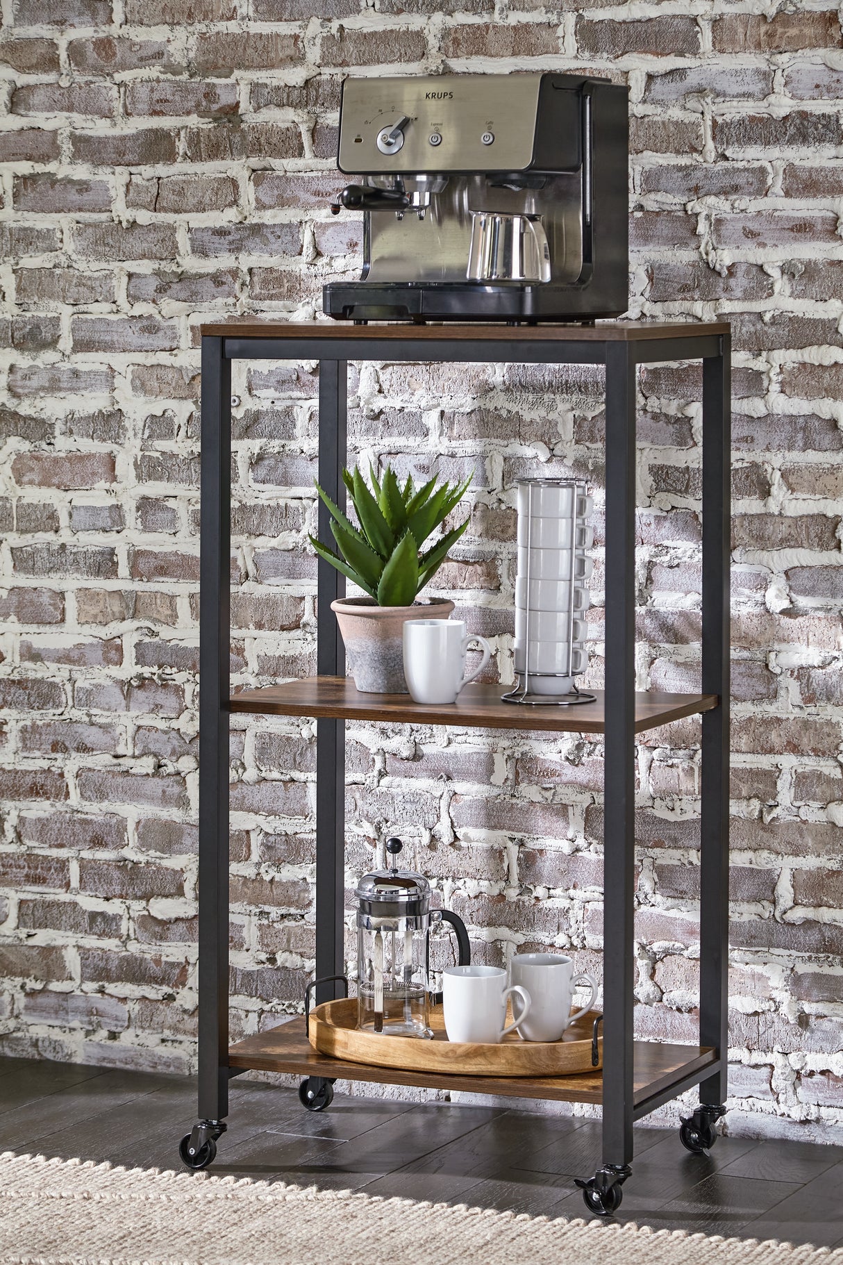 Nashville Furniture Outlets - Ashley Furniture - Bevinfield Bar Cart - Bar Cart / Brown/Black - A4000394