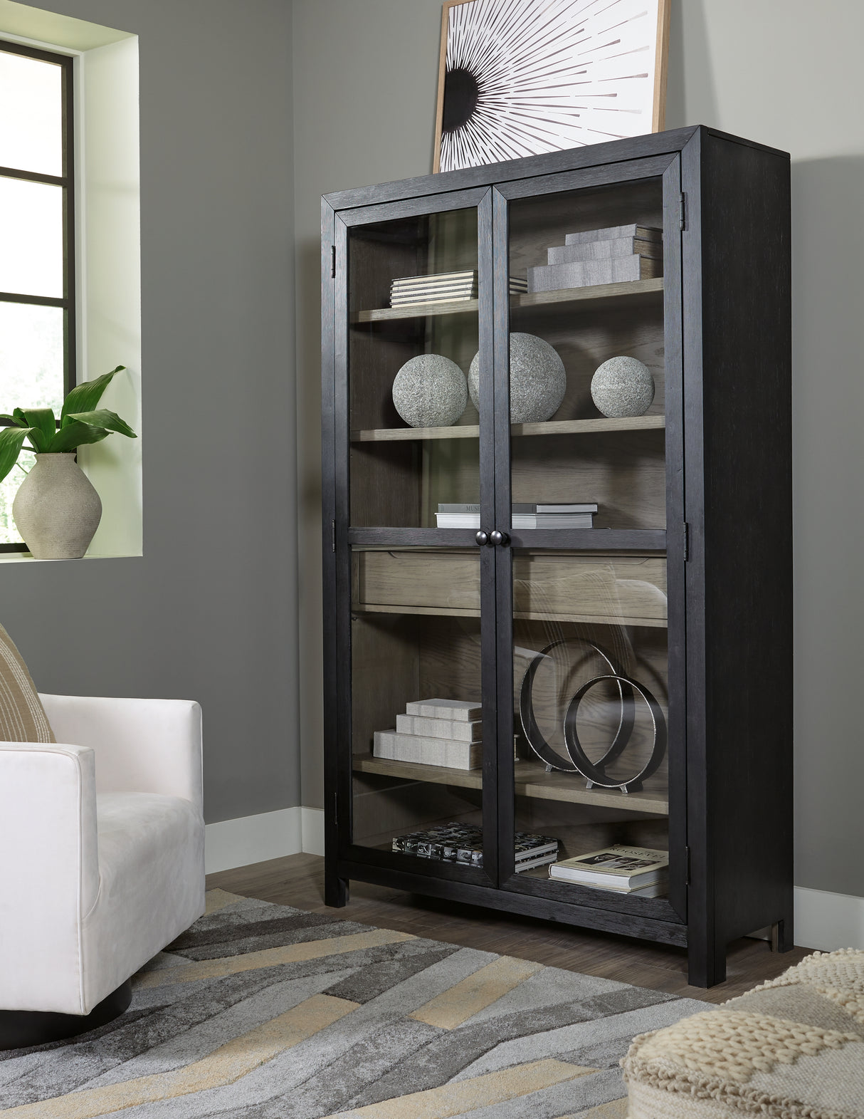 Nashville Furniture Outlets - Ashley Furniture - Lenston Accent Cabinet - Accent Cabinet / Black/Gray - A4000507