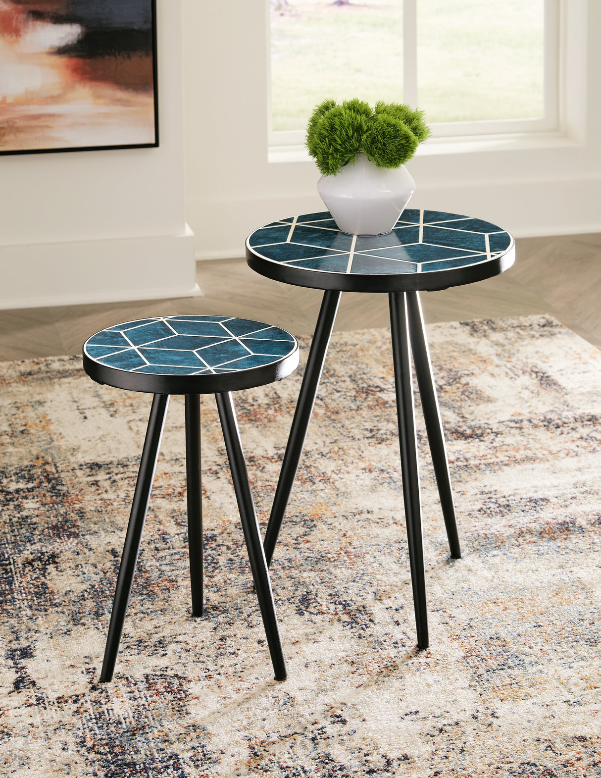 Nashville Furniture Outlets - Ashley Furniture - Clairbelle Accent Table (Set of 2) - Accent Table (Set of 2) / Teal - A4000523