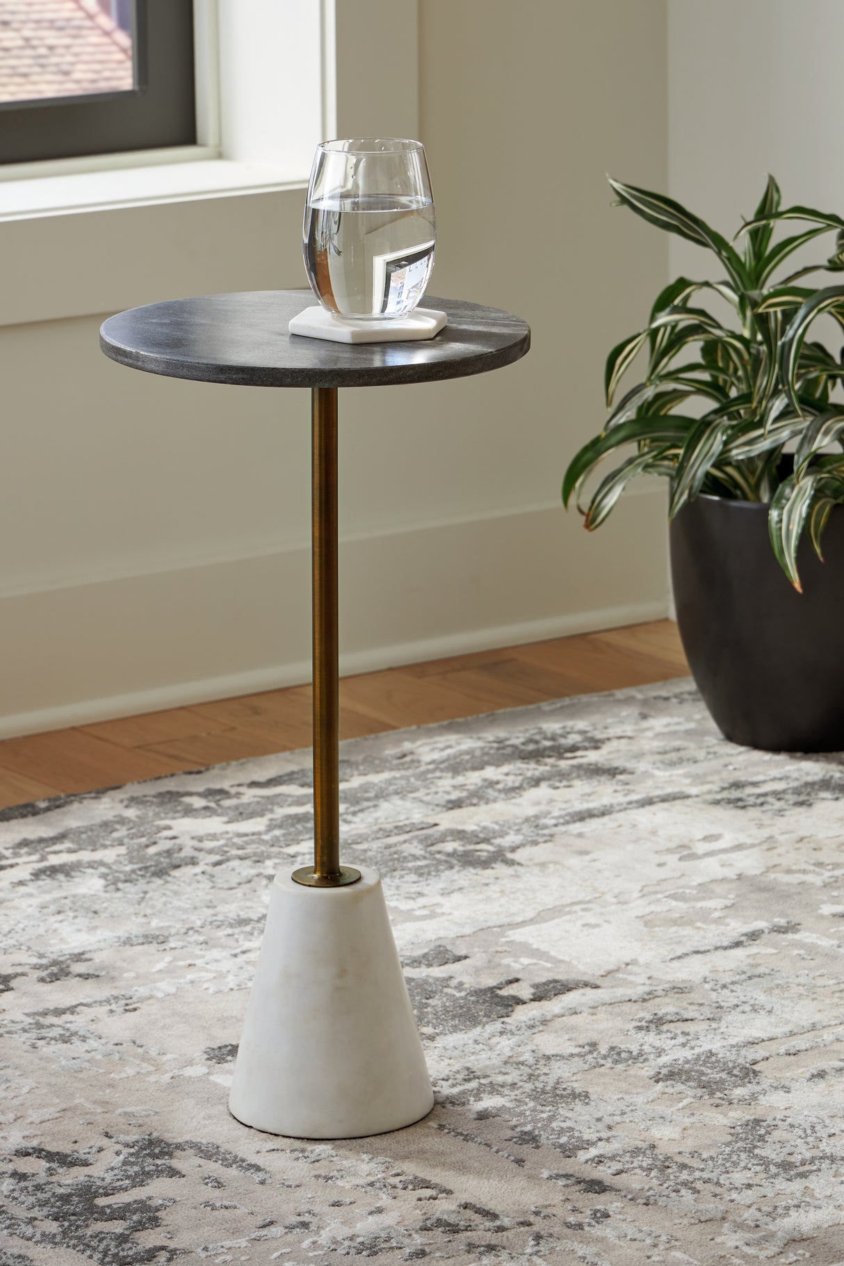 Nashville Furniture Outlets - Ashley Furniture - Caramont Accent Table - Accent Table / Black/White/Gold Finish - A4000540