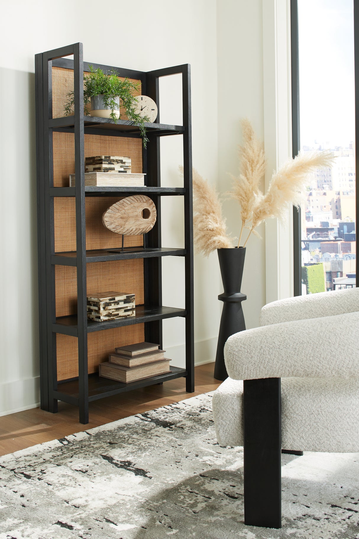 Nashville Furniture Outlets - Ashley Furniture - Abyard Bookcase - Bookcase / Black/Natural - A4000574