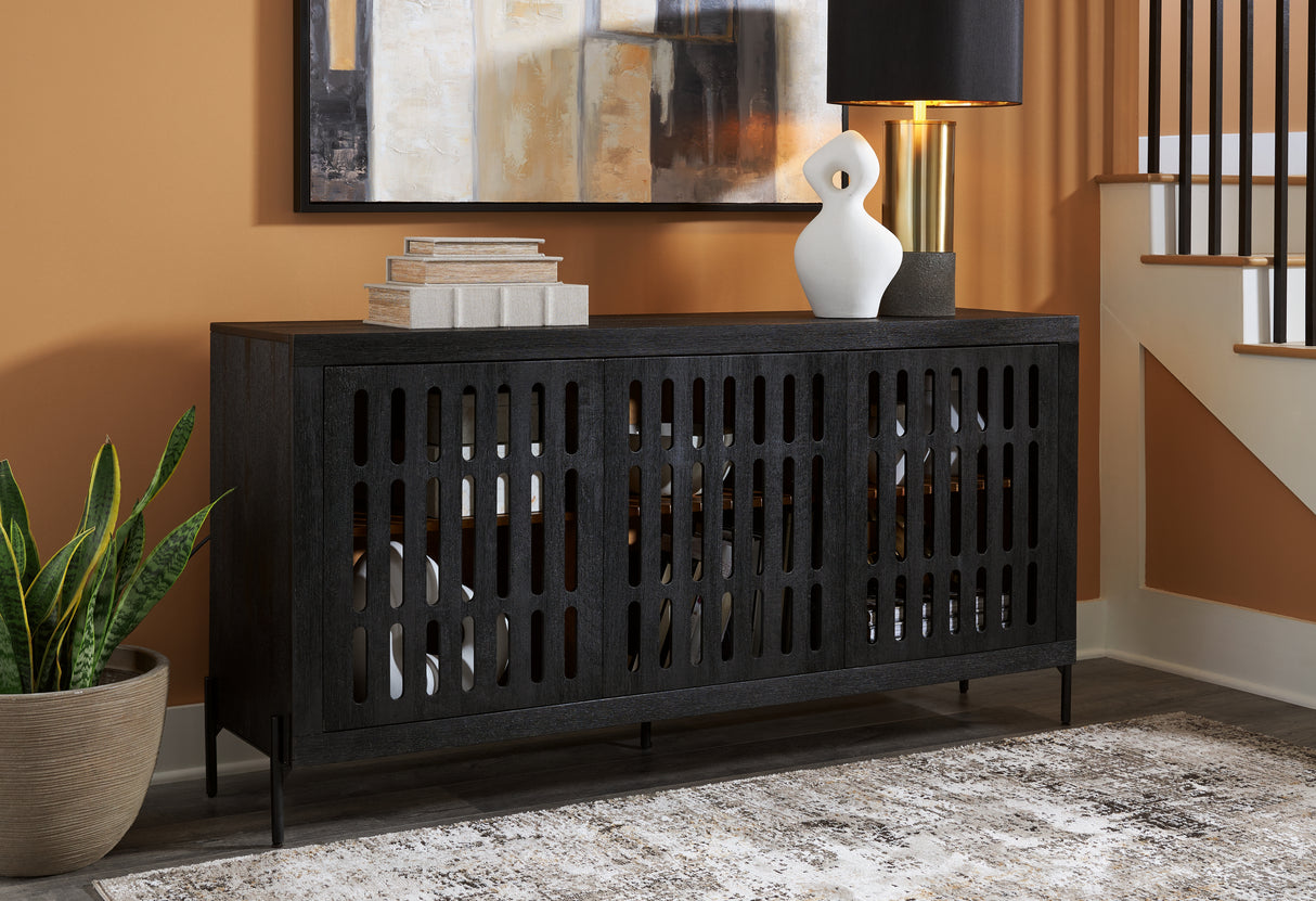 Nashville Furniture Outlets - Ashley Furniture - Vallisburg Accent Cabinet - Accent Cabinet / Black/Natural - A4000644