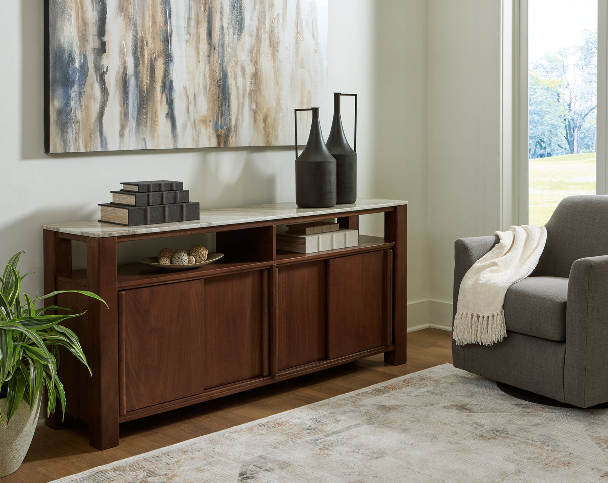 Nashville Furniture Outlets - Ashley Furniture - Tobinville Accent Cabinet - Accent Cabinet / Dark Brown - A4000673
