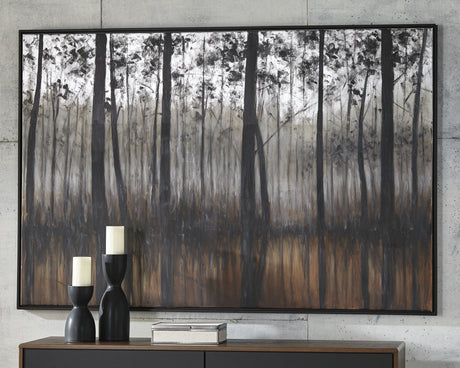Nashville Furniture Outlets - Ashley Furniture - Philyra Wall Decor - Wall Art / Black/Orange/Silver - A8000253