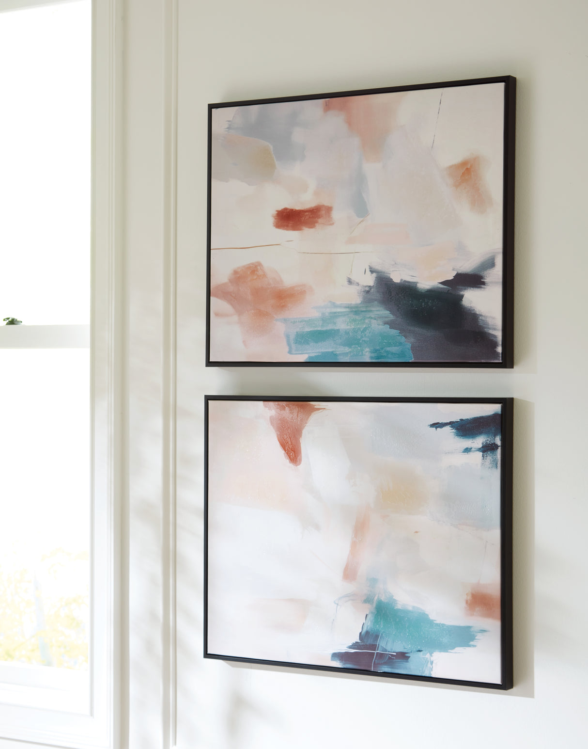 Nashville Furniture Outlets - Ashley Furniture - Caldish Wall Decor - Wall Art Set (Set of 2) / Blue/White/Pink - A8000415