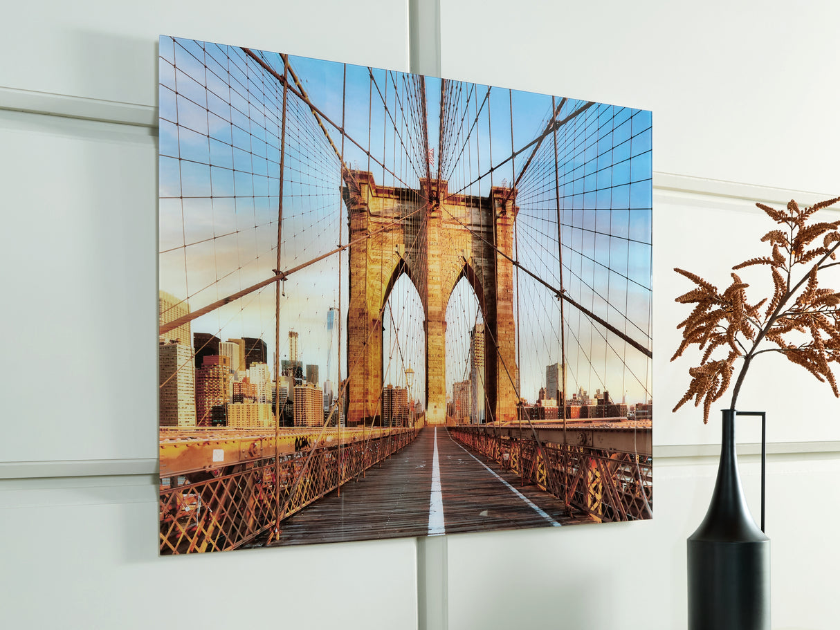 Nashville Furniture Outlets - Ashley Furniture - Shayward Wall Decor - Wall Art / Blue/Amber - A8000435