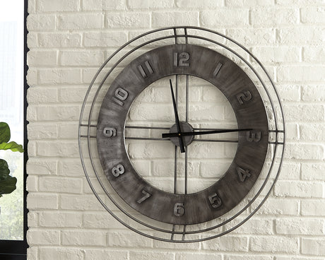 Nashville Furniture Outlets - Ashley Furniture - Ana Sofia Wall Decor - Wall Clock / Antique Gray - A8010068
