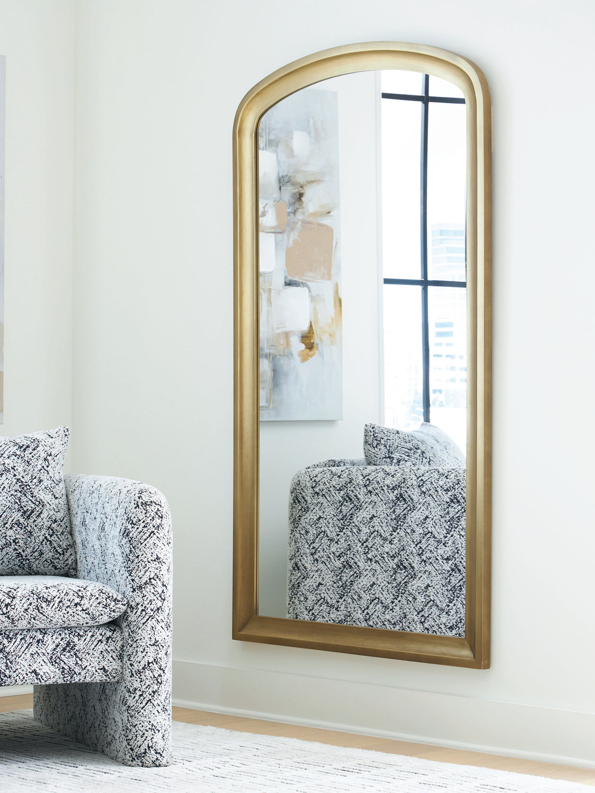 Nashville Furniture Outlets - Ashley Furniture - Fintan Mirror - Floor Mirror / Gold Finish - A8010436