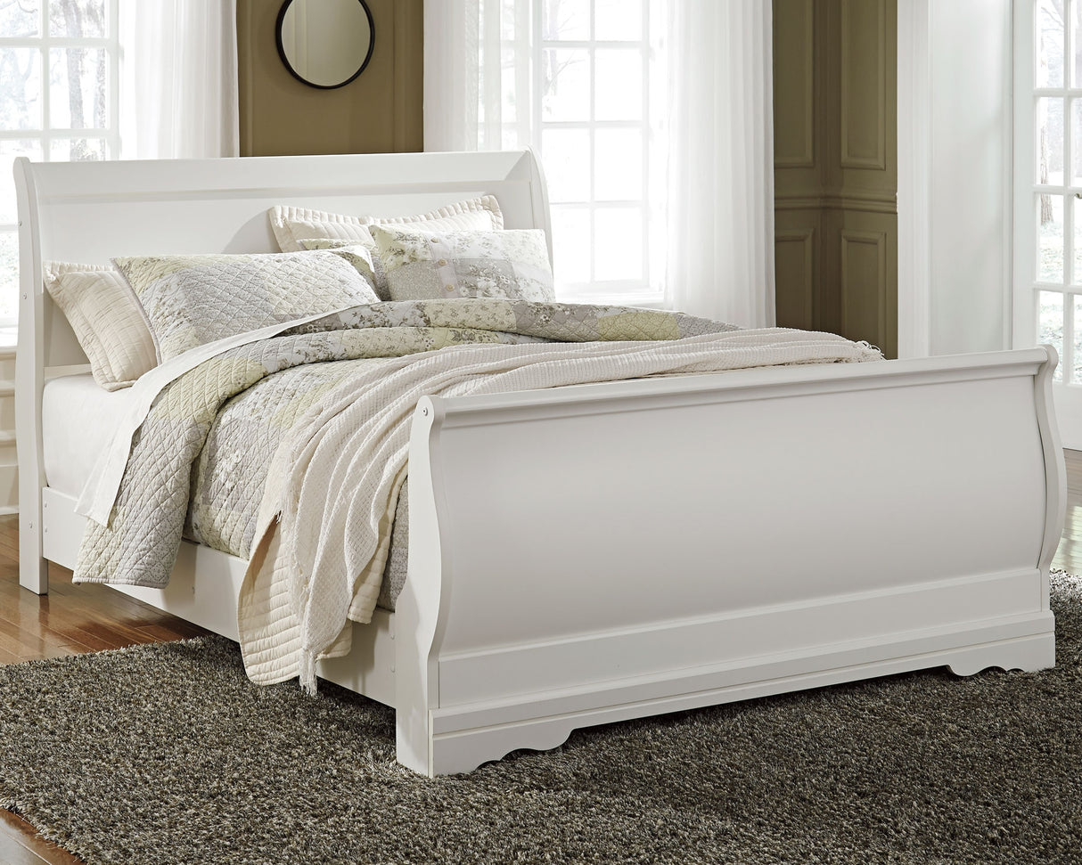 Nashville Furniture Outlets - Ashley Furniture - Anarasia Bedroom - Queen Sleigh Bed / White - B129B4