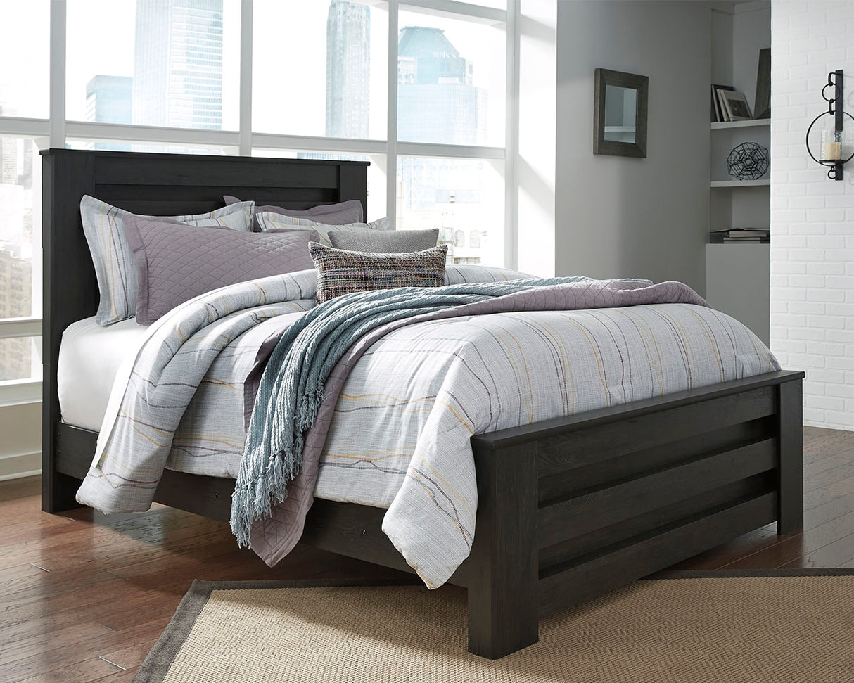 Nashville Furniture Outlets - Ashley Furniture - Brinxton Bedroom - Queen Panel Bed / Charcoal - B249B2