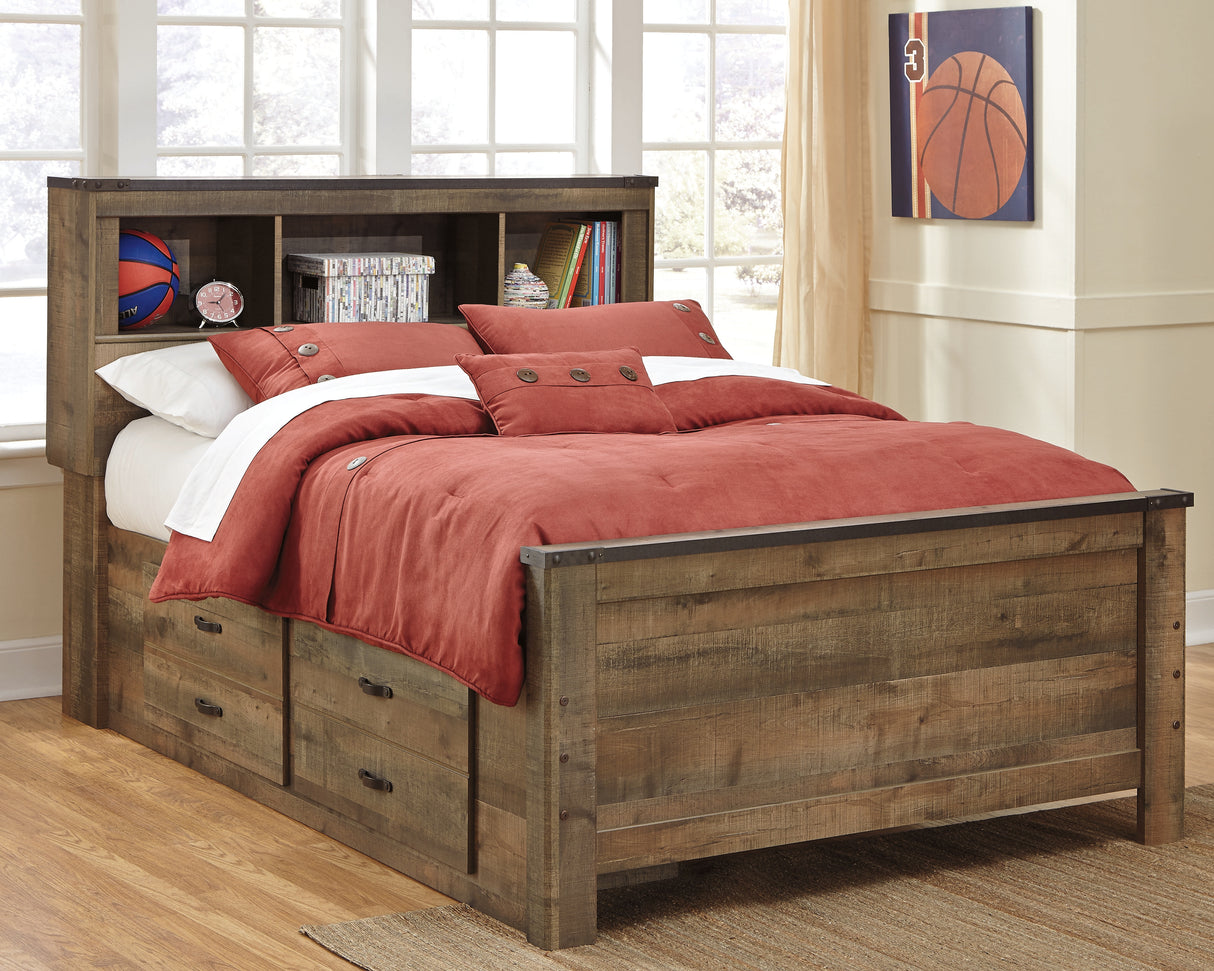 Nashville Furniture Outlets - Ashley Furniture - Trinell Bedroom - Full Panel Bed with 2 Storage Drawers / Brown - B446B10