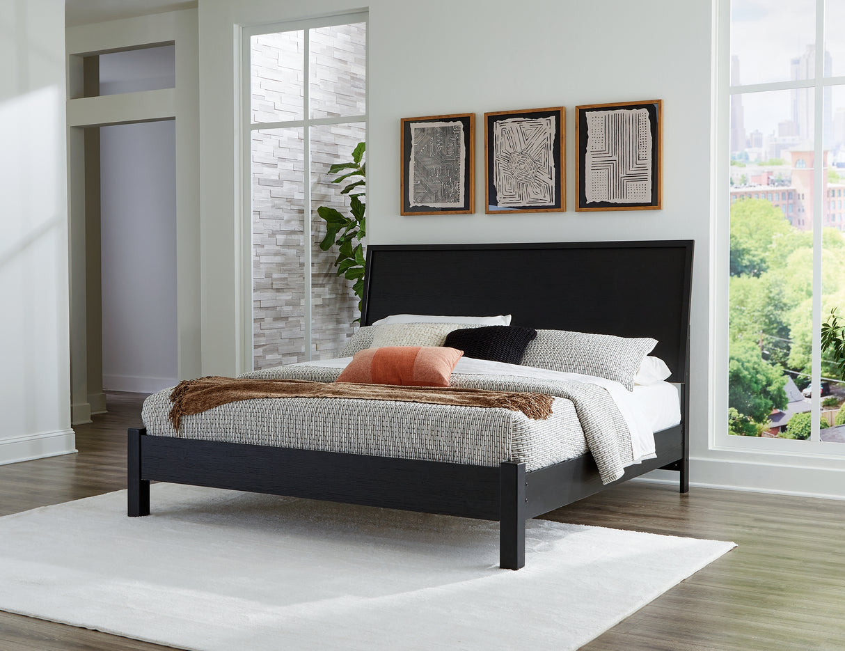 Nashville Furniture Outlets - Ashley Furniture - Danziar Bedroom - King Panel Bed / Black - B1013B10