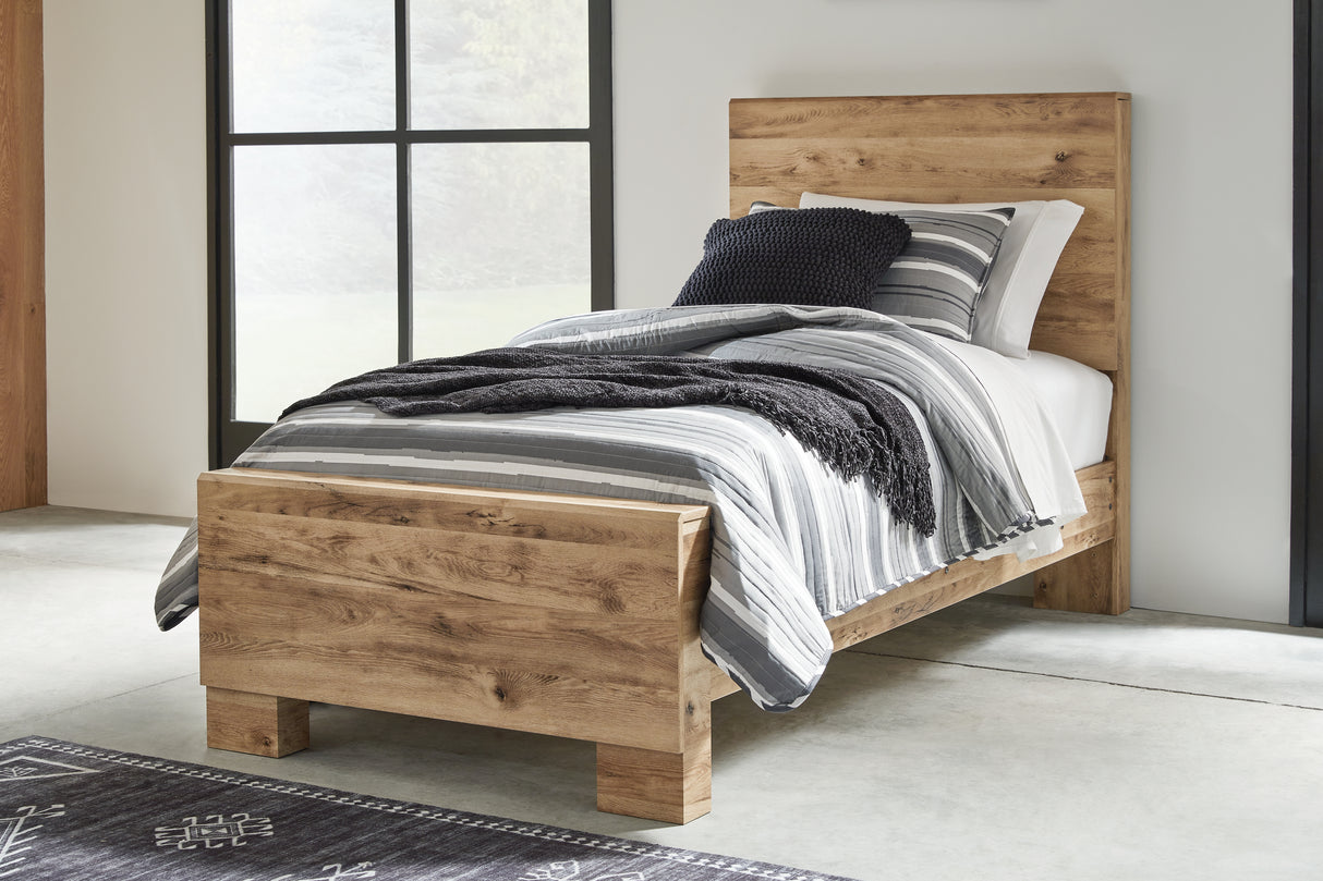Nashville Furniture Outlets - Ashley Furniture - Hyanna Bedroom - Twin Panel Bed / Tan Brown - B1050B20