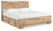 Nashville Furniture Outlets - Ashley Furniture - Hyanna Bedroom - King Panel Bed with 2 Side Storage / Tan Brown - B1050B33