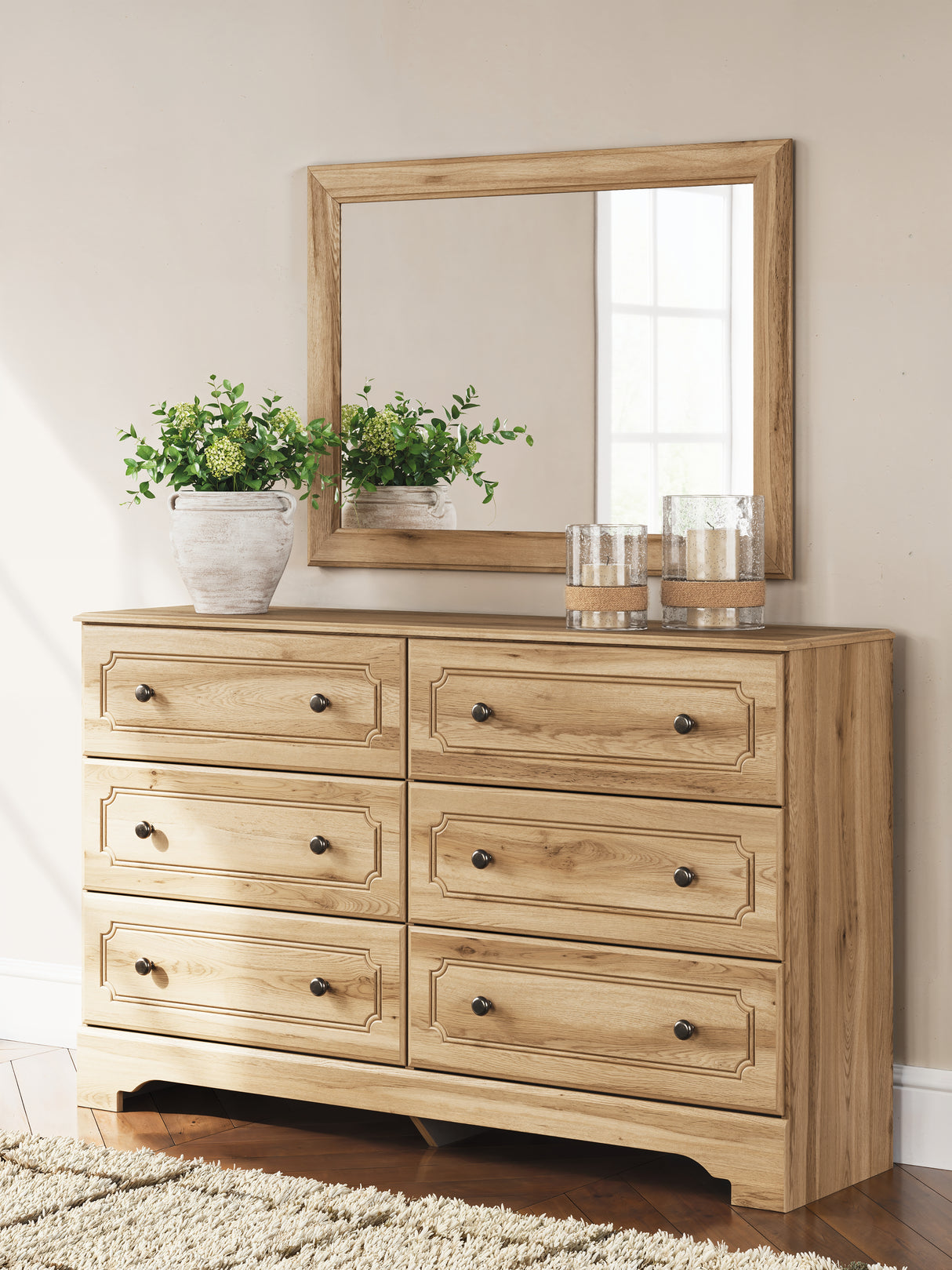 Nashville Furniture Outlets - Ashley Furniture - Aleaport Bedroom - Dresser and Mirror / Warm Brown - PCB1075B1